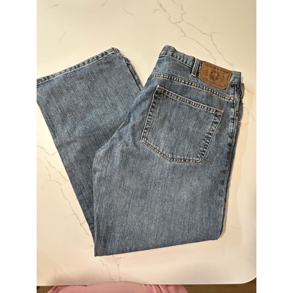 Eddie Bauer Original Straight Fit Mens Blue Jeans Medium Wash 38x30 100%‎ Cotton